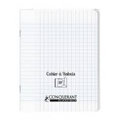 Conquérant Classique - Cahier polypro à rabat - 17 x 22 cm - 96 pages - grands carreaux (Seyes) - transparent