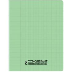 Conquérant Classique - Cahier polypro 17 x 22 cm - 96 pages - grands carreaux (Seyes) - vert clair