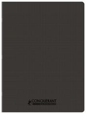 Conquérant Classique - Cahier polypro 24 x 32 cm - 96 pages - grands carreaux (Seyes) - noir
