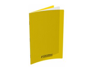 Conquérant Classique - Cahier polypro 24 x 32 cm - 96 pages - petits carreaux (5x5mm) - jaune