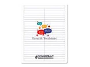 Conquérant Classique - Cahier de vocabulaire polypro 17 x 22 cm - 96 pages - réglure spécifique - transparent