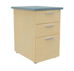 Caisson HT bureau - steely/stelly manager - Profondeur 60 cm - hetre - top bleu argile 
