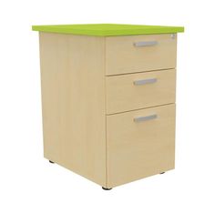Caisson HT bureau - steely/stelly manager - Profondeur 60 cm - hetre - top vert 