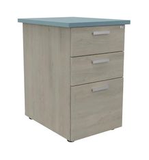 Caisson HT bureau - steely/stelly manager - Profondeur 60 cm  - chene gris  - top bleu argile