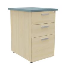 Caisson HT bureau - steely/stelly manager - Profondeur 60 cm - erable - top bleu argile