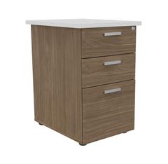 Caisson HT bureau - steely/stelly manager - Profondeur 60 cm - noyer - top blanc perle 