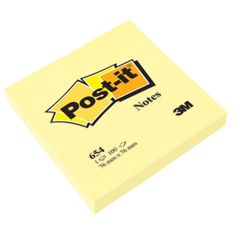 Bloc Notes Post-it® Canary Yellow 76 mm x 76 mm, 100 Feuilles/Bloc, 100% PEFC