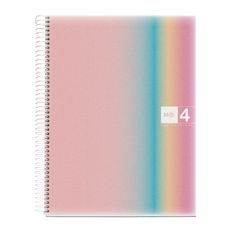 Notebook Aurora, Couverture souple, A4, quadrillage 5x5 mm, 120 feuilles de 4 couleurs, Miquelrius, West Bay.