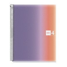 Notebook Aurora, Couverture souple, A4, quadrillage 5x5 mm, 120 feuilles de 4 couleurs, Miquelrius, Provence.
