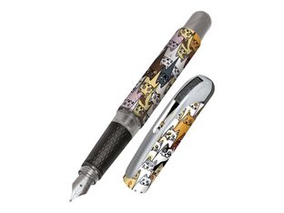 ONLINE College - Stylo plume - fluffy cats - bleu - 0.5 mm - pointe moyenne