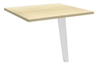 Retour direct pour bureau Steely - L80 - pied blanc - plateau erable