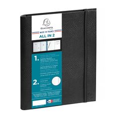Agenda de bureau Kaa All in 2 EasySlim - 1 mois sur 2 pages + 1 carnet de notes ligné -15 x 21 cm - Noir - Exacompta