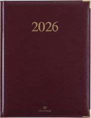 Agenda Kiev - 1 semaine sur 2 pages - 22 x 28 cm - bordeaux - Oberthur