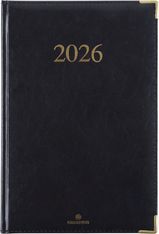 Agenda Kiev - 1 semaine sur 2 pages - 17 x 24,5 cm - noir - Oberthur