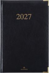 Agenda Kiev - 1 semaine sur 2 pages - 17 x 24,5 cm - noir - Oberthur