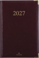 Agenda Kiev - 1 semaine sur 2 pages - 17 x 24,5 cm - bordeaux - Oberthur