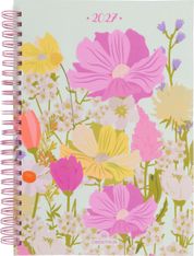 Agenda spiralé Flores - 1 semaine sur 2 pages - 15,5 x 21,5 cm - champêtre - Oberthur