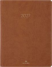 Agenda Eton - 1 semaine sur 2 pages - 22 x 28 cm - marron - Oberthur