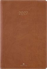Agenda Eton - 1 semaine sur 2 pages - 17 x 24,5 cm - marron - Oberthur