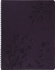 Agenda à spirale Primrose - 1 semaine sur 2 pages - 22 x 28 cm - violet - Oberthur