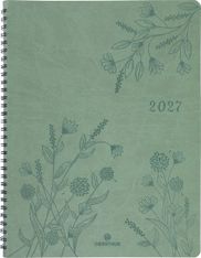 Agenda à spirale Primrose - 1 semaine sur 2 pages - 22 x 28 cm - vert sauge - Oberthur