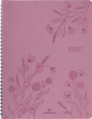 Agenda à spirale Primrose - 1 semaine sur 2 pages - 22 x 28 cm - bois de rose - Oberthur