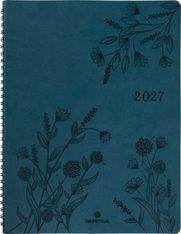 Agenda à spirale Primrose - 1 semaine sur 2 pages - 22 x 28 cm - vert canard - Oberthur