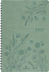 Agenda à spirale Primrose - 1 semaine sur 2 pages - 17 x 24,5 cm - vert sauge - Oberthur