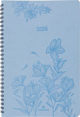 Agenda à spirale Primrose - 1 semaine sur 2 pages - 17 x 24,5 cm - corail - Oberthur