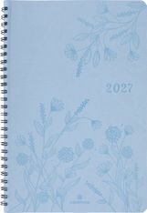 Agenda à spirale Primrose - 1 semaine sur 2 pages - 17 x 24,5 cm - bleu ciel - Oberthur