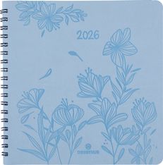 Agenda à spirale Primrose - 1 semaine sur 2 pages - 16,5 x 16,5 cm - corail - Oberthur
