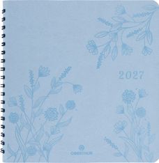 Agenda à spirale Primrose - 1 semaine sur 2 pages - 16,5 x 16,5 cm - bleu ciel - Oberthur