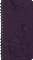 Agenda de poche spiralé Primrose - 1 semaine sur 2 pages - 9,5 x 17 cm - lilas - Oberthur
