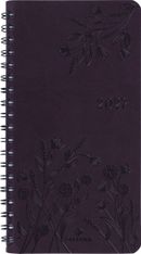 Agenda de poche spiralé Primrose - 1 semaine sur 2 pages - 9,5 x 17 cm - violet - Oberthur