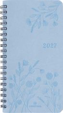 Agenda de poche spiralé Primrose - 1 semaine sur 2 pages - 9,5 x 17 cm - bleu ciel - Oberthur