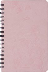 Agenda de poche spiralé Primrose - 1 semaine sur 2 pages - 10 x 15 cm - rose - Oberthur