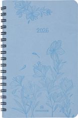 Agenda de poche spiralé Primrose - 1 semaine sur 2 pages - 10 x 15 cm - corail - Oberthur