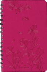 Agenda de poche spiralé Primrose - 1 semaine sur 2 pages - 10 x 15 cm - fuchsia - Oberthur