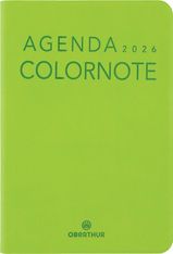 Agenda Colornote - 1 semaine sur 2 pages - 10 x 15 cm - vert pomme - Oberthur
