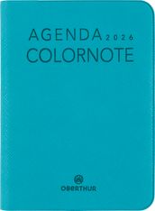 Agenda Colornote - 1 semaine sur 2 pages - 7,5 x 10,5 cm - bleu turquoise - Oberthur