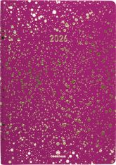 Agenda Céleste - 1 semaine sur 2 pages - 17 x 24,5 cm - fuchsia - Oberthur
