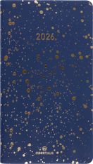Agenda de poche Céleste - 1 semaine sur 2 pages - 9,5 x 17 cm - bleu marine - Oberthur