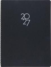 Agenda à spirale Portland - 1 semaine sur 2 pages - 22 x 28 cm - noir - Oberthur
