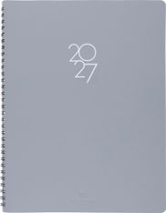 Agenda à spirale Portland - 1 semaine sur 2 pages - 22 x 28 cm - gris - Oberthur