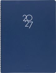 Agenda à spirale Portland - 1 semaine sur 2 pages - 22 x 28 cm - bleu - Oberthur