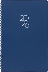 Agenda à spirale Portland - 1 semaine sur 2 pages - 17 x 24,5 cm - bleu - Oberthur