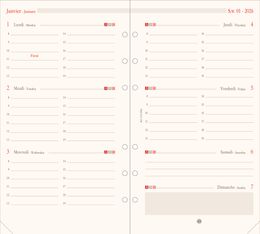 Oberthur - Recharge pour organiseur - 1 semaine sur 2 pages à l'horizontal - 10 x 17 cm