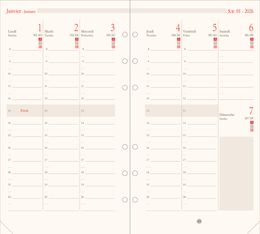 Oberthur - Recharge pour organiseur - 1 semaine sur 2 pages à la verticale - 9,5 x 19,5 cm