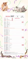 Calendrier mensuel en papier sur plaque nova - 16 x 33 cm - différents modèles disponibles - Oberthur