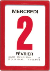 Oberthur - Bloc éphéméride classique - 6 x 9 cm - rouge